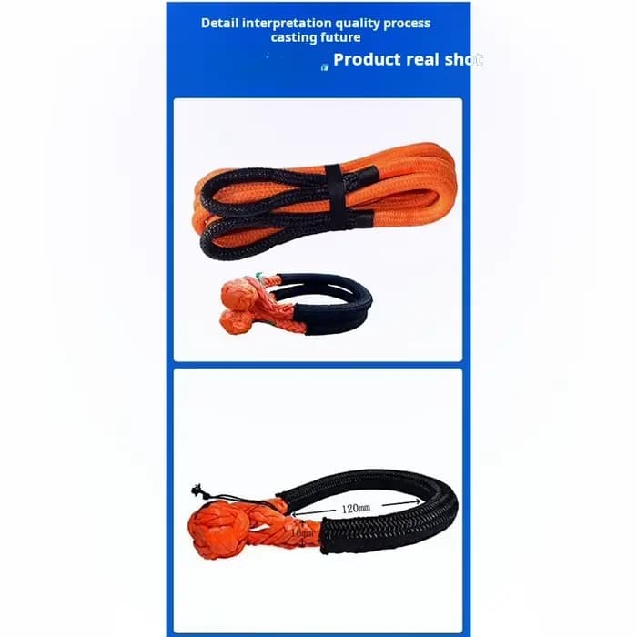Corde de remorquage de voiture avec gaine, corde de remorque, camion, véhicule tout-terrain, corde de sauvetage sur route