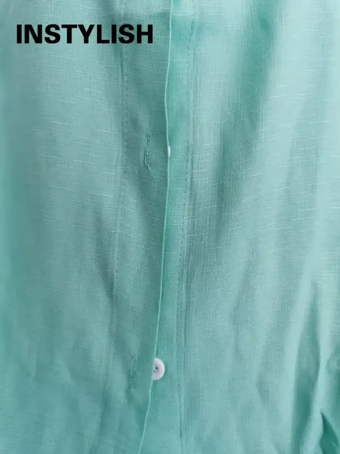 Ensemble Deux Pièces Vintage en Lin pour Femme, Chemise à Manches sulf, lèvent, Chemisier Décontracté, Pantalon Droit, Collection Automne
