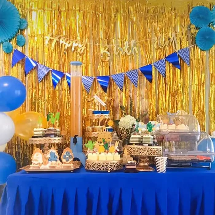 Nouveau 4/2/1 paquet fête toile de fond feuille métallique frange guirlandes rideau adulte enfants fête d'anniversaire mariage décoration bébé douche faveur