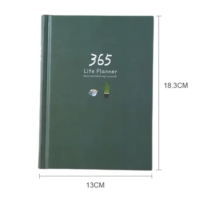 365 planificateur Agenda cahier coloré Page intérieure Illustration annuel Plan quotidien Journal Journal livre enregistrement vie papeterie cadeaux