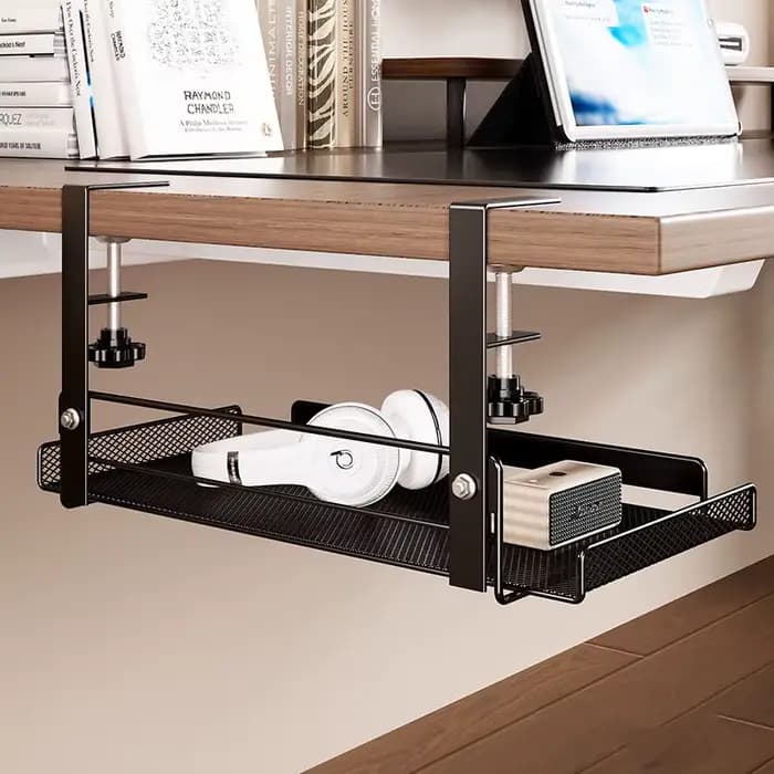 Armoire de bord de Table inférieure, 1 trou de suspension, gestion des câbles gratuite, support de rangement pour ordinateur, organisateur de fils sous la Table