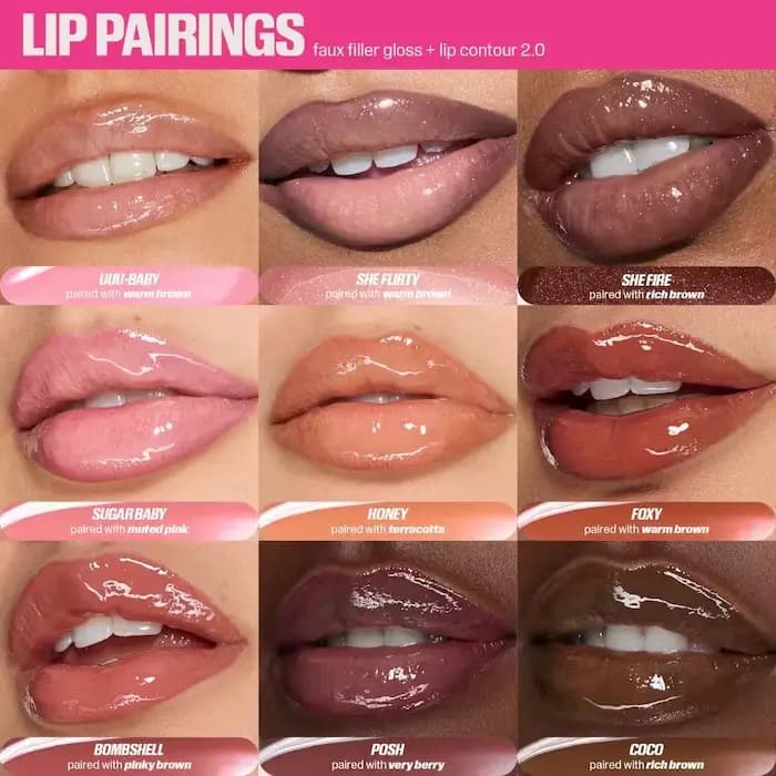 Huda Beauty Faux Filler Gloss à lèvres brillant non collant