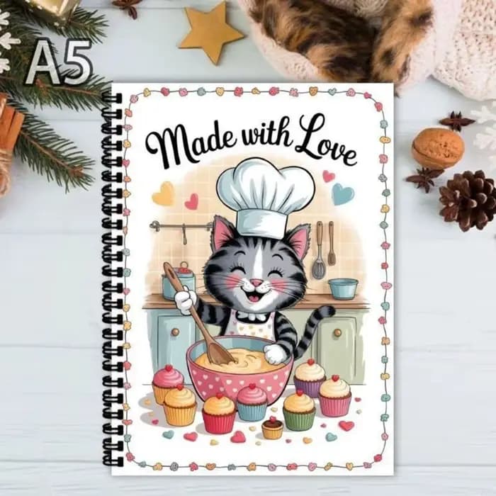 Carnet notes préparation des repas, réutilisation, avec pages détachables reliure à spirales métalliques pour des