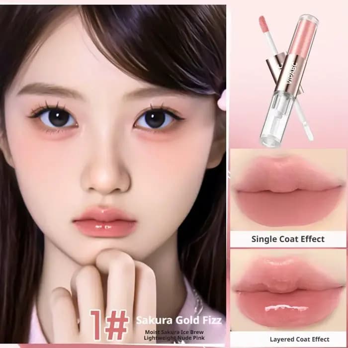 Gloss à lèvres hydratant double tête