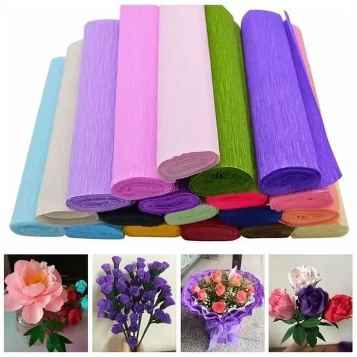 250*50 cm/rouleau bricolage fleur emballage emballage crêpe papiers matériaux faits à la main artisanat papier d'emballage papiers appropriés pour la maison