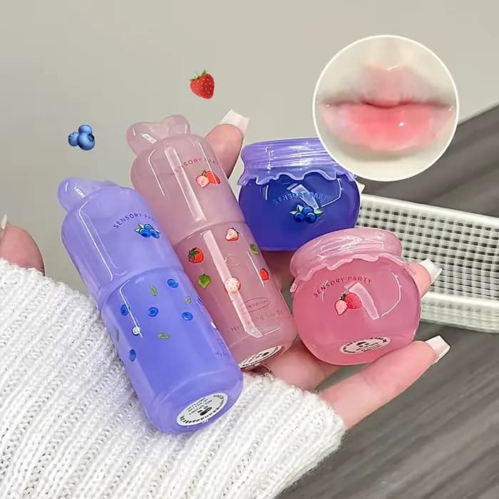 Coffret Baume et Huile Hydratants à la Fraise pour des Lèvres Douces et Apaisées – Soin