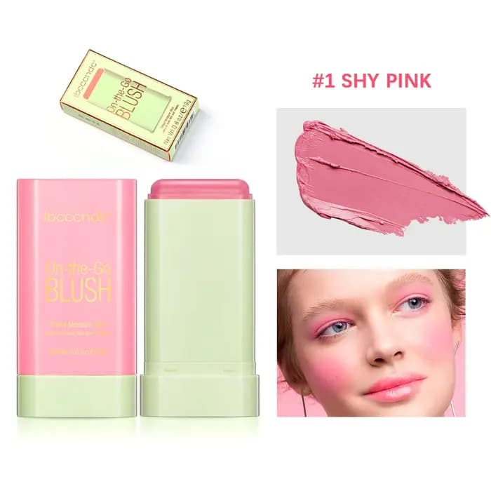 Maquillage fonctionnel Blush Stick couleur facile Rouge fard à joues crème imperméable rendu des couleurs élevé éclaircissant le teint de la peau chaud