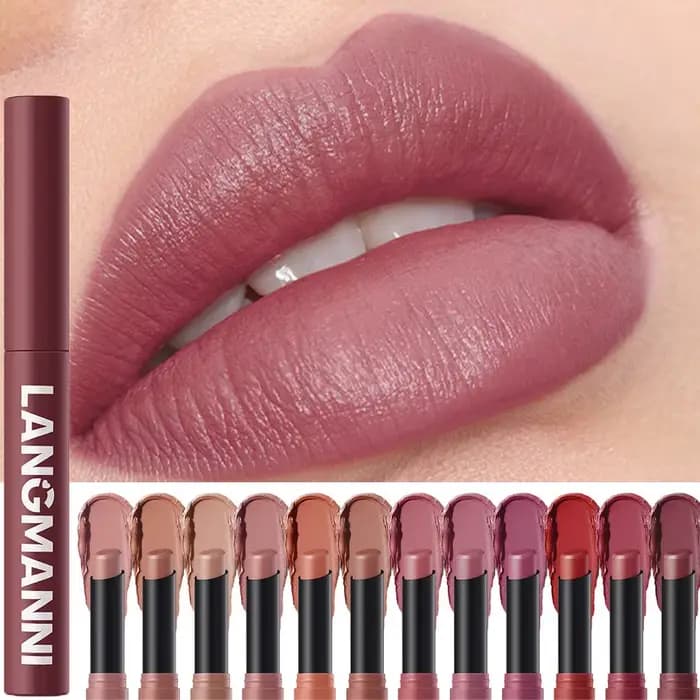 Nouveau rouge à lèvres mat nu imperméable longue durée Rotation bâtons