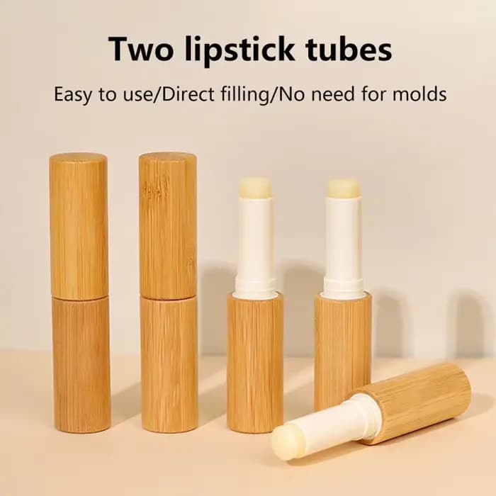 1 pièces 2.8g bricolage vide bambou brillant à lèvres conteneur