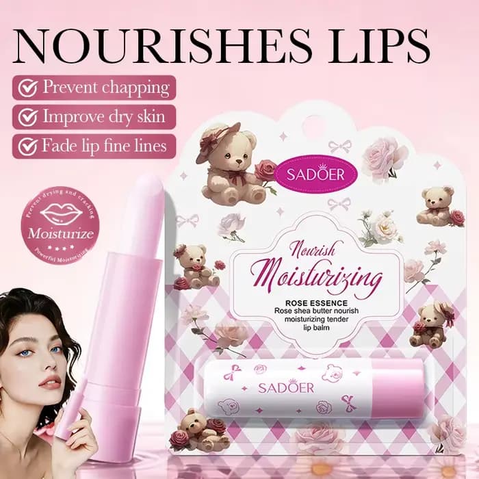 Baume à lèvres hydratant SADOER au beurre de karité et à la rose