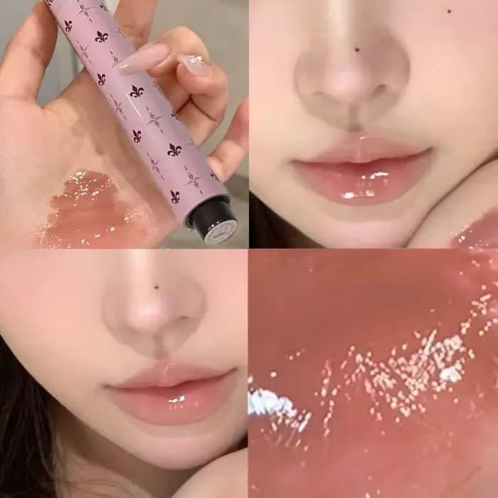 Rouge à lèvres miroir hydratant, brillant à lèvres solide, rose pêche, gelée scintillante, semble de