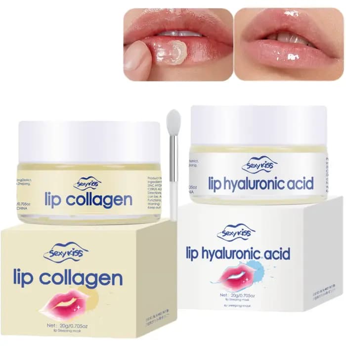 Masque à lèvres au collagène à l'acide hyaluronique, 20g, hydratation en profondeur, exfoliant hydratant durable, jour et nuit, peut être offerte en cadeau