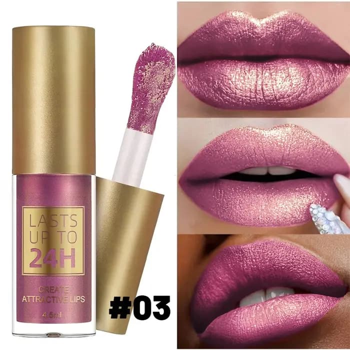 Vernis à lèvres à paillettes vertes