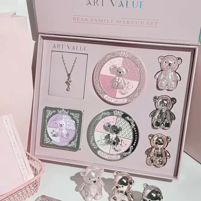 ART VALUE Coffret de maquillage multifonction 7 pièces comprenant 3 rouges à lèvres mats