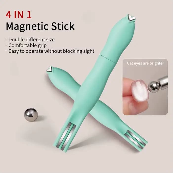 Bâton magnétique 4 en 1 3D en forme de cœur, outils magnétiques pour ongles œil de chat, aimant mult