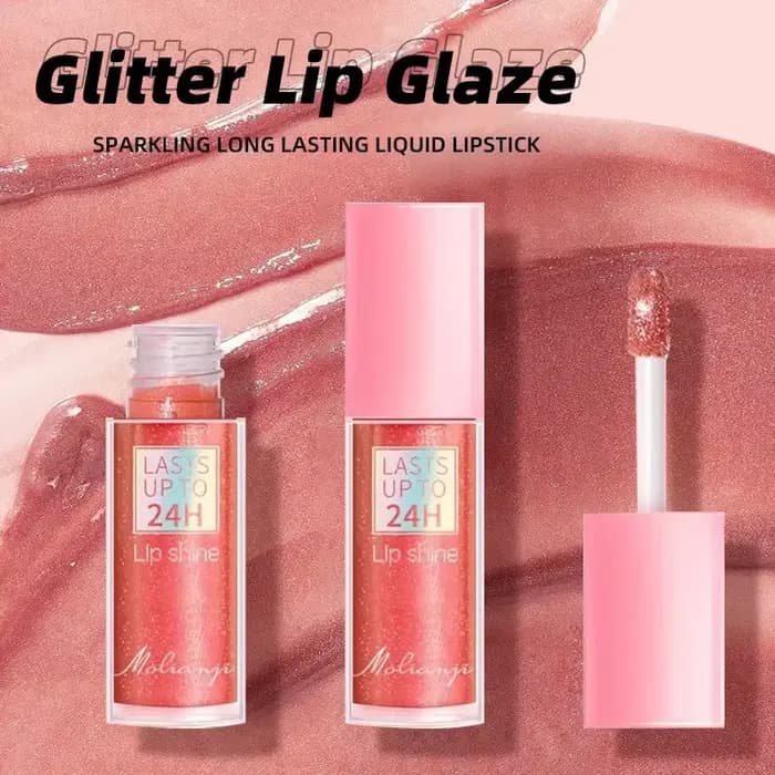 3 couleurs miroir imperméable à l'eau brillant à lèvres hydratant paillettes liquide rouge