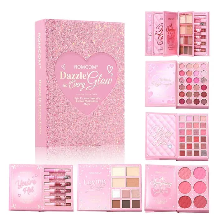 Livre magique de maquillage tout-en-un de 5 pages : kit complet avec fard à paupières multi-ombrage