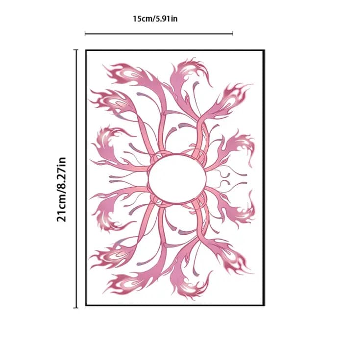 Autocollant temporaire au design sexy Plume de Flamme Rouge pour les hanches et l'abdomen