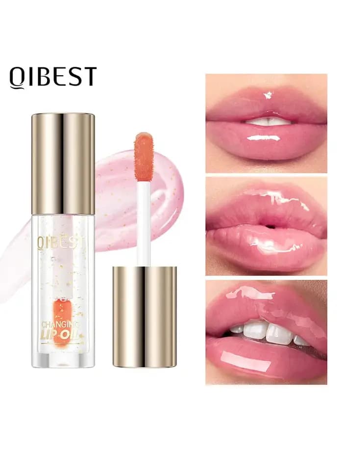 QIBEST huile à lèvres à couleur changeante hydratant gelée transparente baume