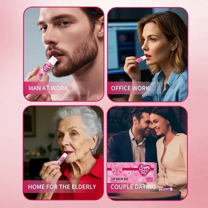 20 pièces/boîte coffret cadeau de luxe ensemble de baume à lèvres hydratant et brillant