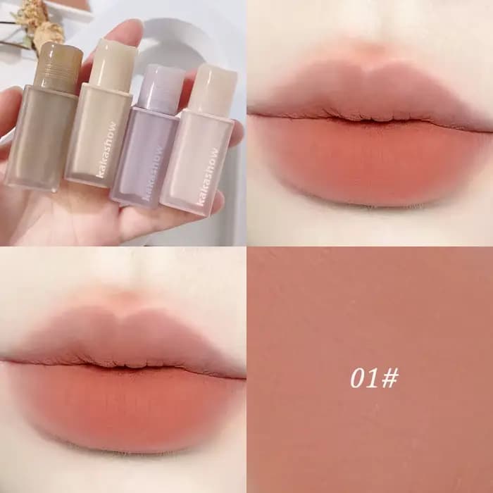 Rouge à lèvres liquide mat rose châtain, imperméable, longue durée, velours, nu, rouge, boue, joues