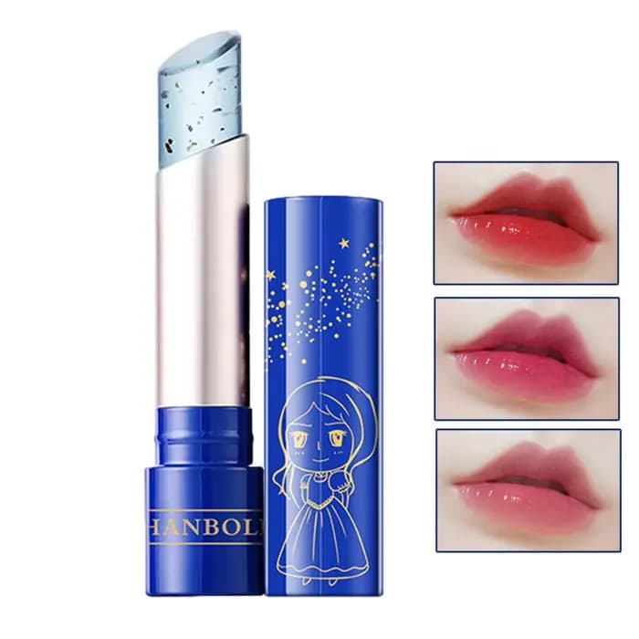 Rouge à lèvres bleu imperméable à couleur changeante qui transforme PinkWipe Blue transforme en rose