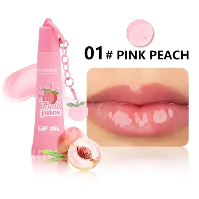 Huile à lèvres fruitée pour femme avec porte-clés – Hydratante