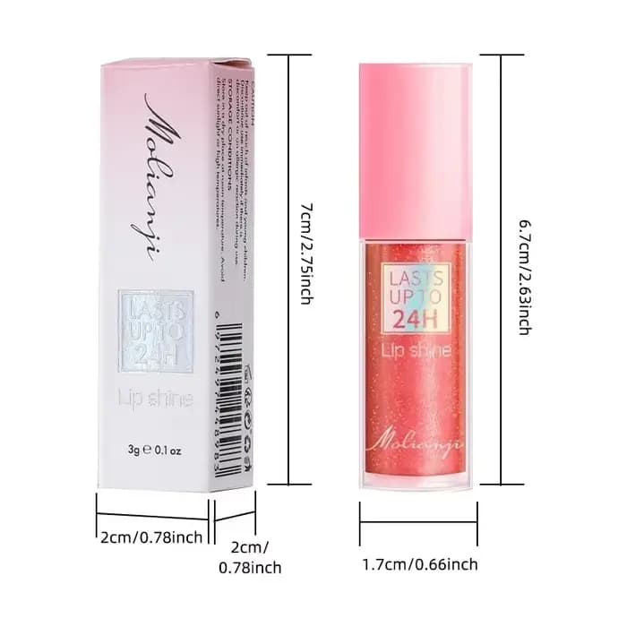 3 couleurs miroir imperméable à l'eau brillant à lèvres hydratant paillettes liquide rouge
