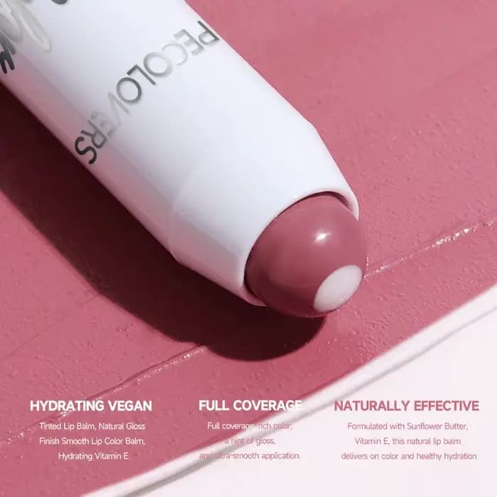 PECOLOVERS Rouge à lèvres imperméable pour femme – Brillant hydratant longue durée avec finition naturelle