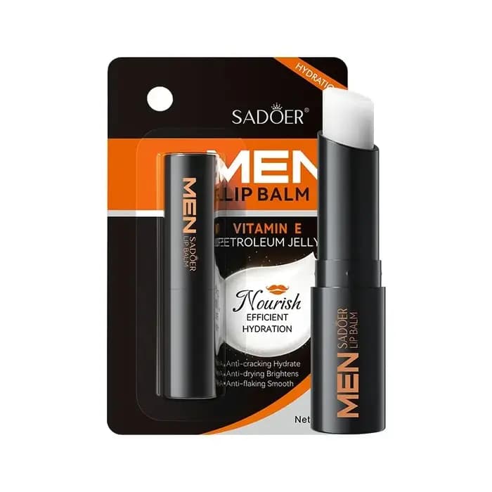 Baume à lèvres hydratant et réparateur anti-gerçures Sadoer pour hommes – Soin nourrissant