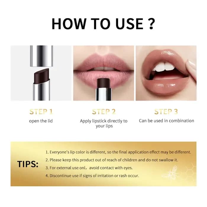 Vitamine E lisse presque rouge à lèvres nourrissant et hydratant teinté baume