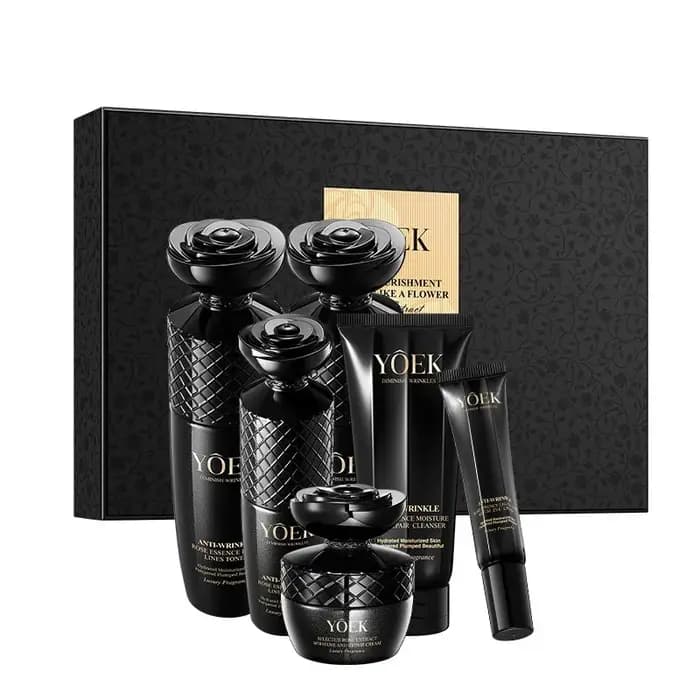 Ensemble de soins de la peau Anti-rides à l'extrait de Rose