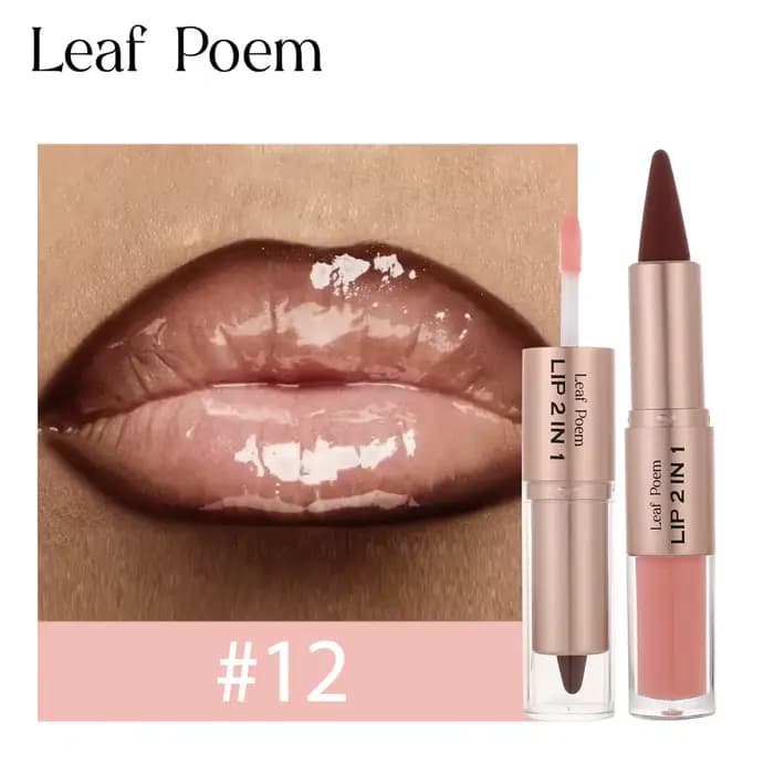 Maquillage pour les lèvres 2 en 1 prune foncé et rose : Crayon