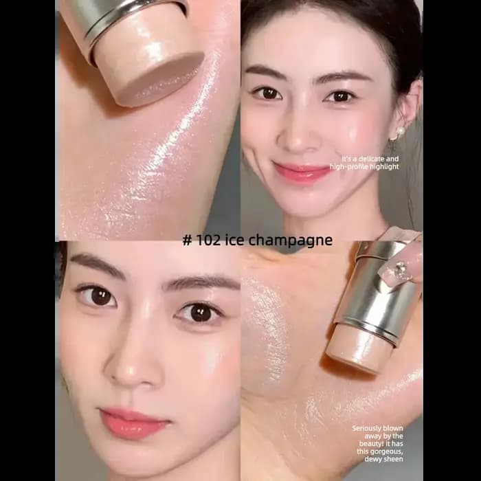 Bâton de haute brillance surligneur Blush eau lumière miroitant imperméable visage Contour illuminateur éclaircir