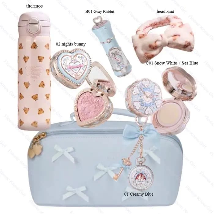 Coffret Cadeau Maquillage Tout-en-un Flower Knows Bunny Garden : Fond de Teint Cushion