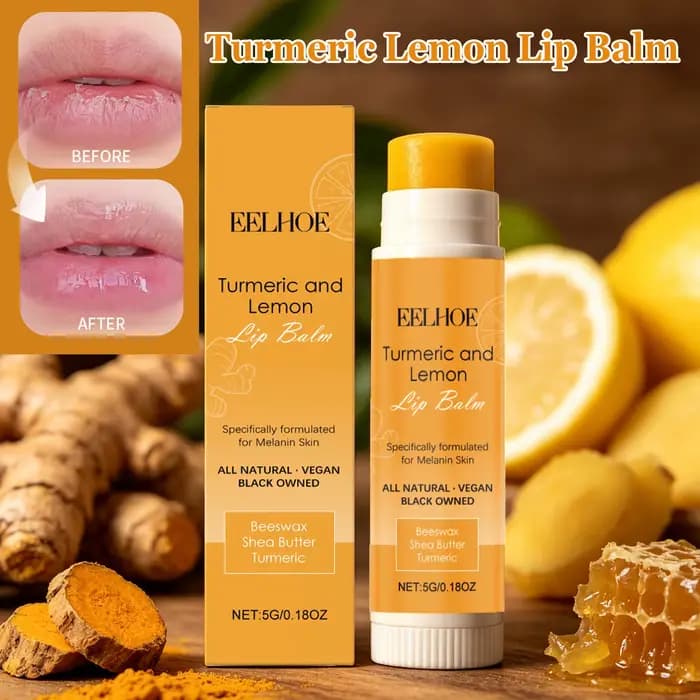 Baume à lèvres au curcuma et au citron hydratant et apaisant