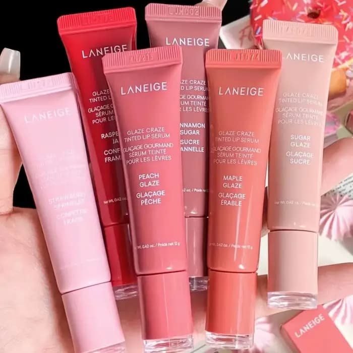 Baume à lèvres Laneige Donut Strawberry Sugar, brillant et repulpant, hydratant, exfoliant doux, soin quotidien pour les lèvres