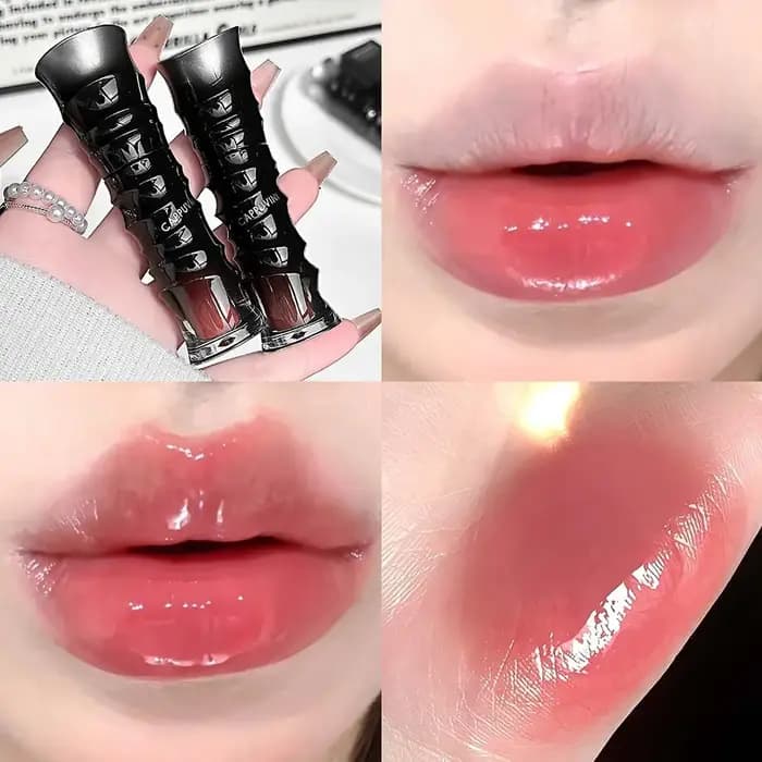 Gloss à lèvres rouge foncé style punk