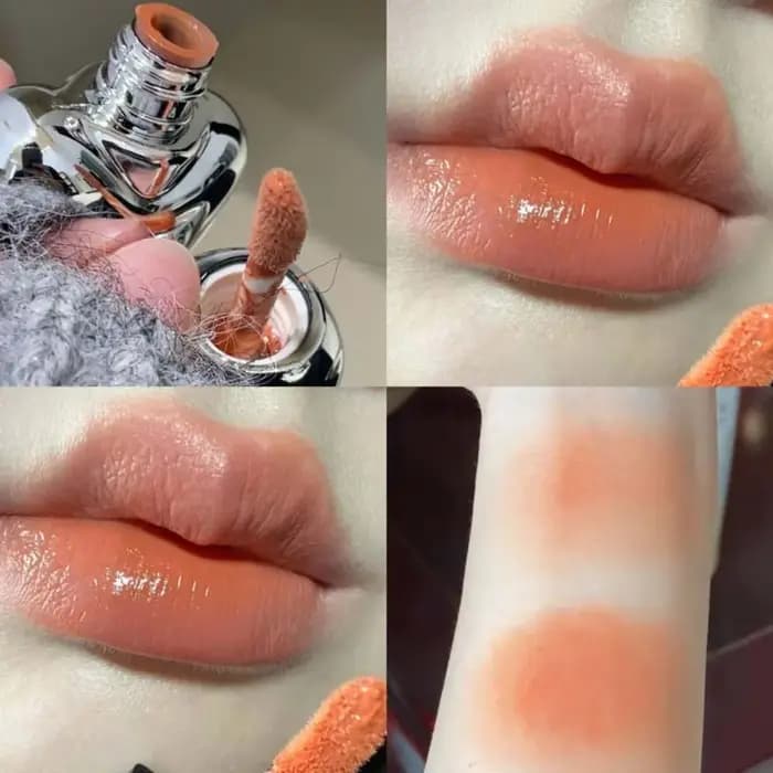 Rouge à lèvres mat soyeux en forme de cœur de pêche