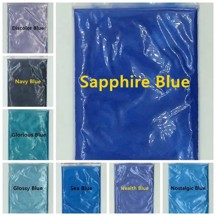 Pigment en poudre de perle de Mica série de couleurs bleues