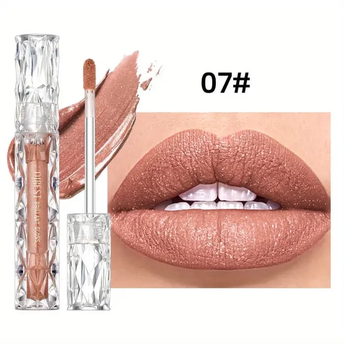 Rouge à lèvres liquide à paillettes violettes Beauty