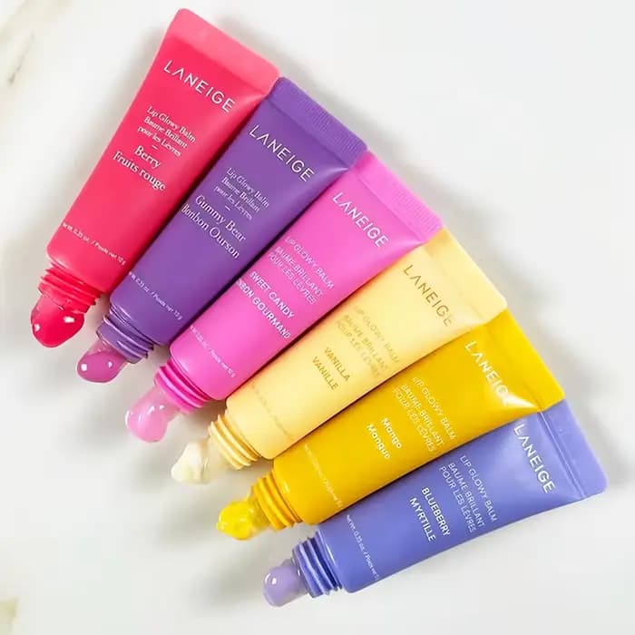 Baume à lèvres liquide cristallin Laneige Donut Lip Glaze avec applicateur en forme de pinceau