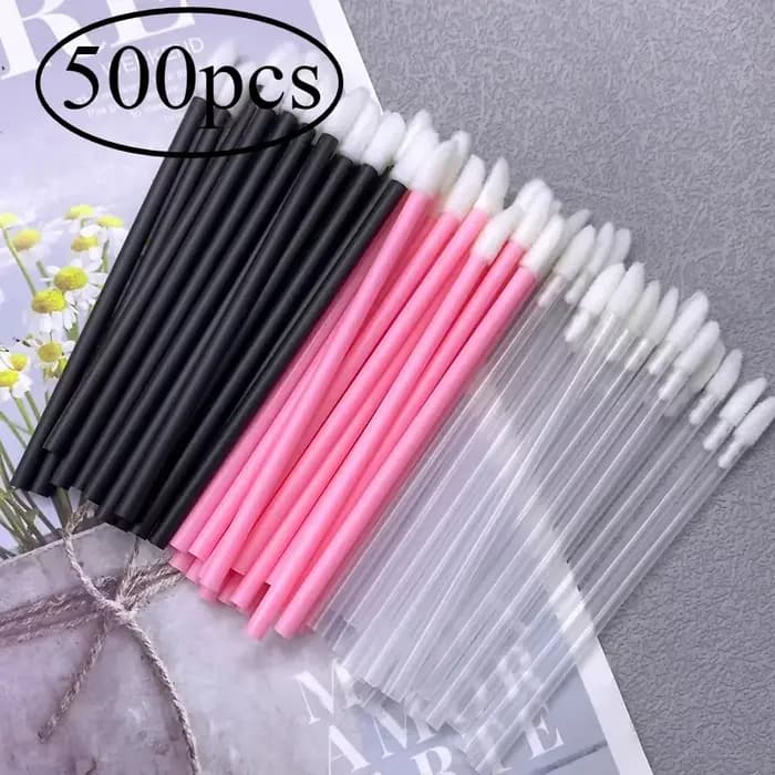 500 pièces brosse à lèvres jetable rouge à lèvres brosse cils microbrosse Mascara baguettes applicat