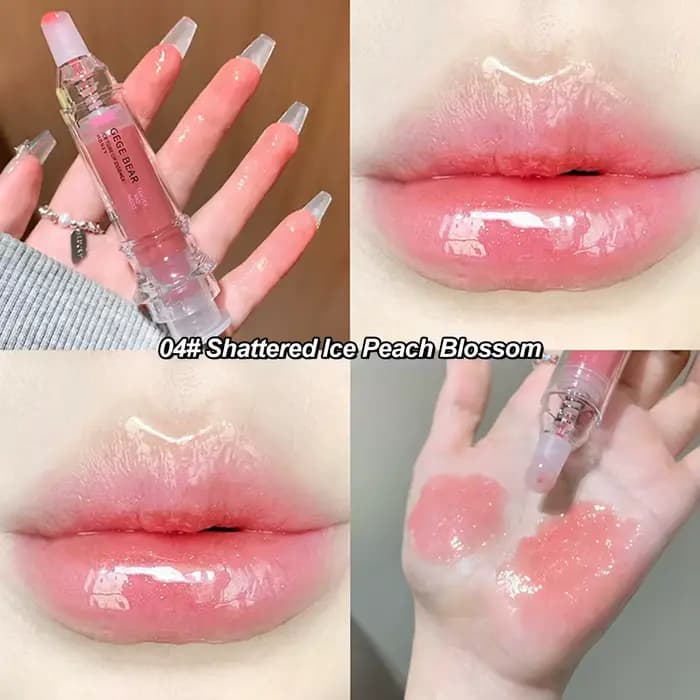 Gloss à lèvres repulpant hydratant effet verre, non collant, teinte nude rose