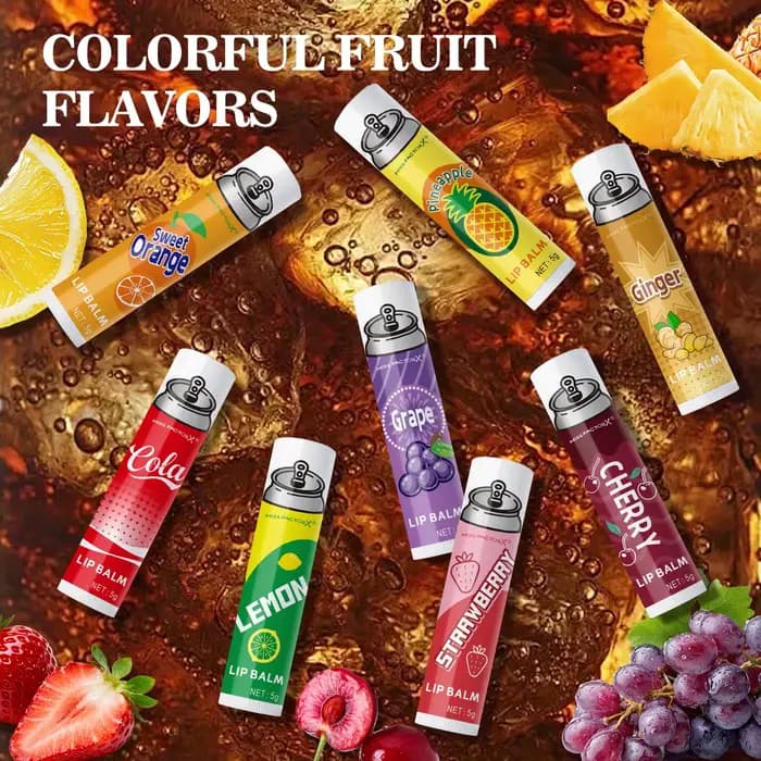 Ensemble de 8 baumes à lèvres inspirés des sodas