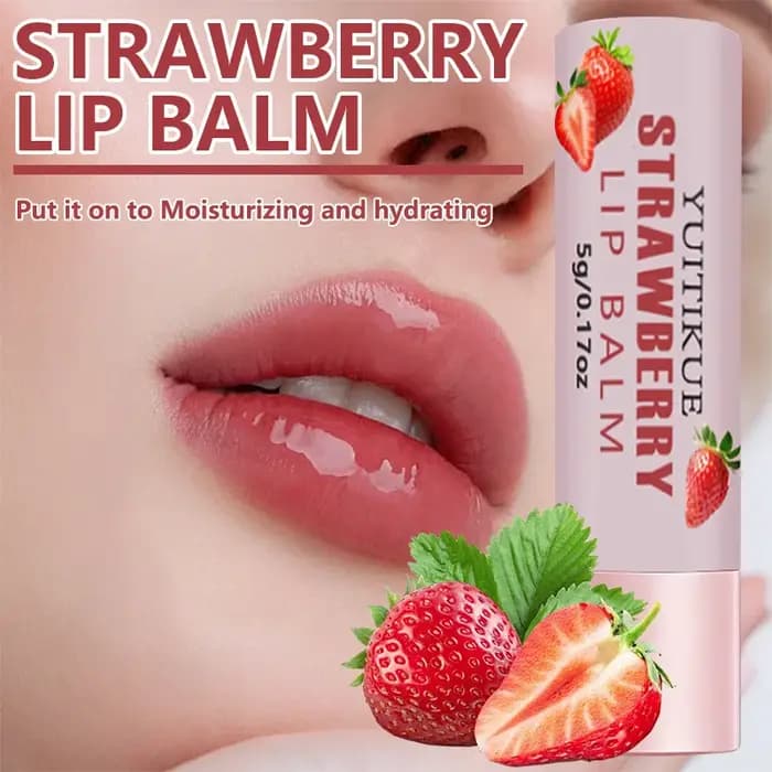 Baume à lèvres à la fraise YUITIKUE - Hydratant