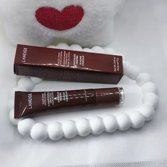 Baume à lèvres liquide cristallin Laneige Donut Lip Glaze avec applicateur en forme de pinceau