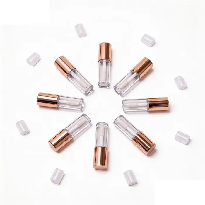 Tube vide de brillant à lèvres en or Rose de 2ML
