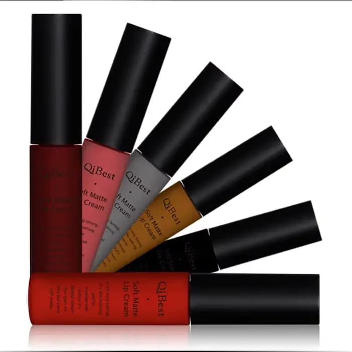 QIBEST mat liquide rouge à lèvres imperméable longue durée velours Mate nu