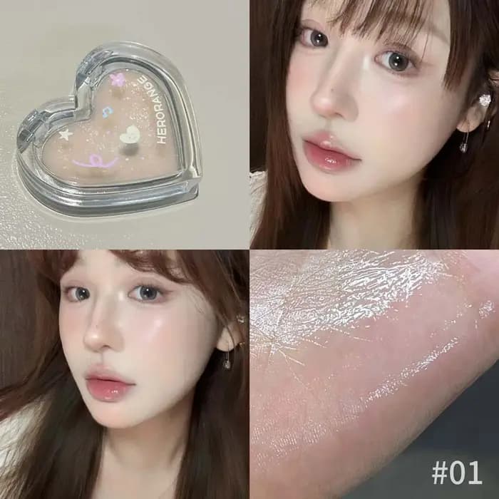 HERORANGE Monochrome Water Gloss Rouge Blusher Cream Balm Makeup Brightening Face Moisturizing Highlight Multi-purpose